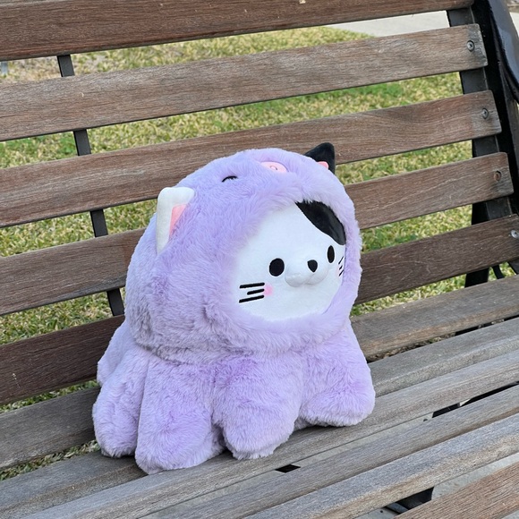 Cute 14" Takashoji 3C Cat In Purple Lavender Octopus Costume Plush NWT - Picture 2 of 4